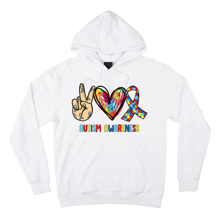 Autism Awareness Peace Love Autism Hoodie