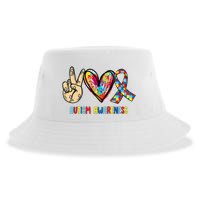 Autism Awareness Peace Love Autism Sustainable Bucket Hat