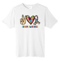 Autism Awareness Peace Love Autism Tall Fusion ChromaSoft Performance T-Shirt