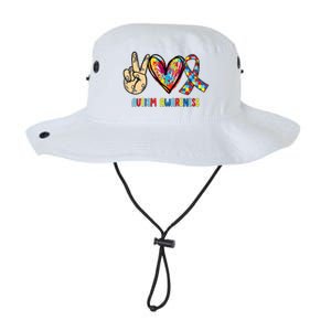 Autism Awareness Peace Love Autism Legacy Cool Fit Booney Bucket Hat