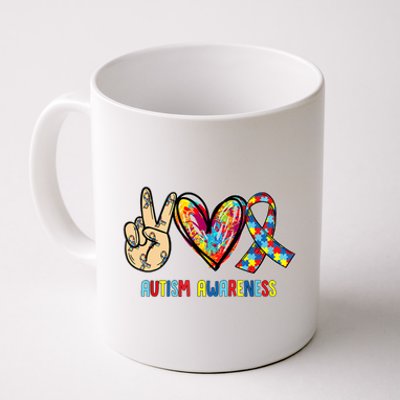 Autism Awareness Peace Love Autism Coffee Mug