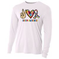 Autism Awareness Peace Love Autism Cooling Performance Long Sleeve Crew