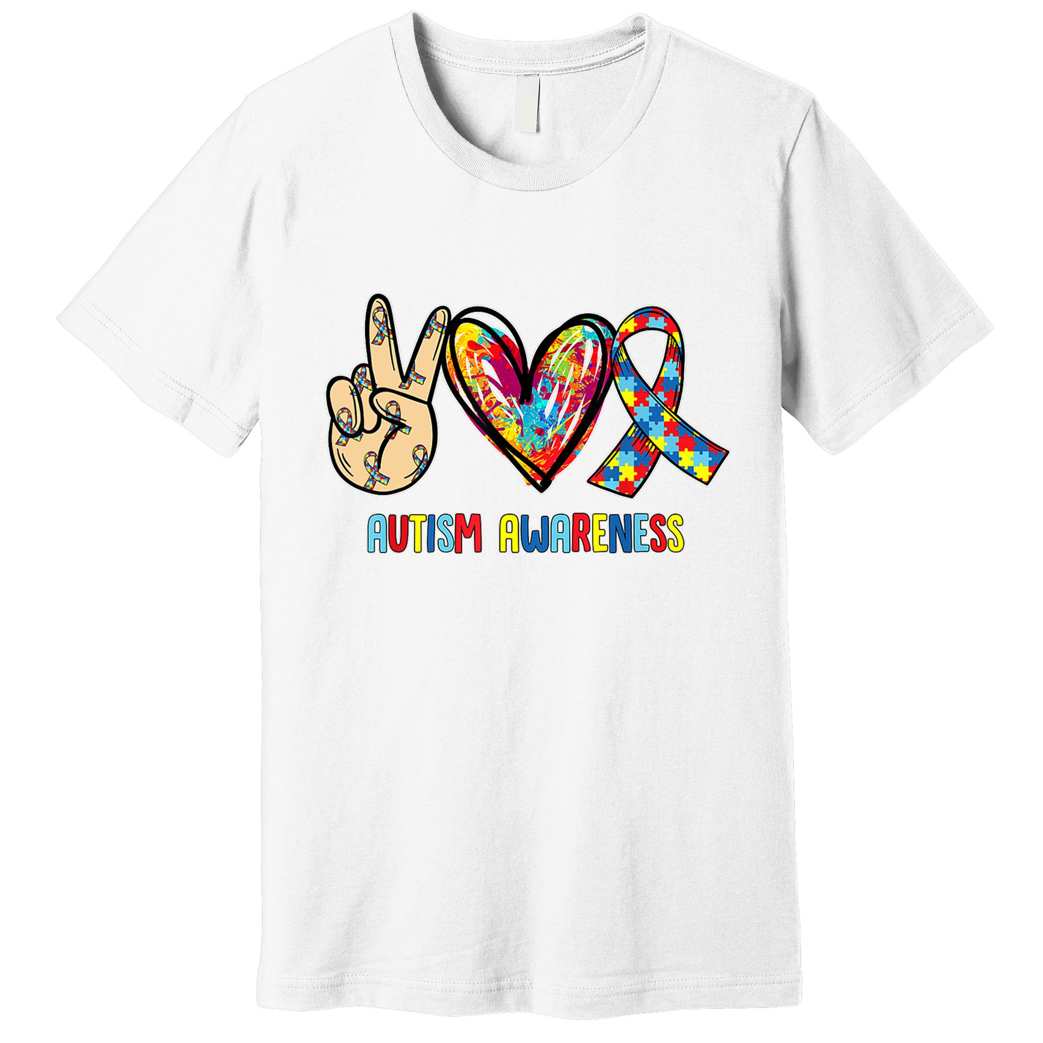 Autism Awareness Peace Love Autism Premium T-Shirt
