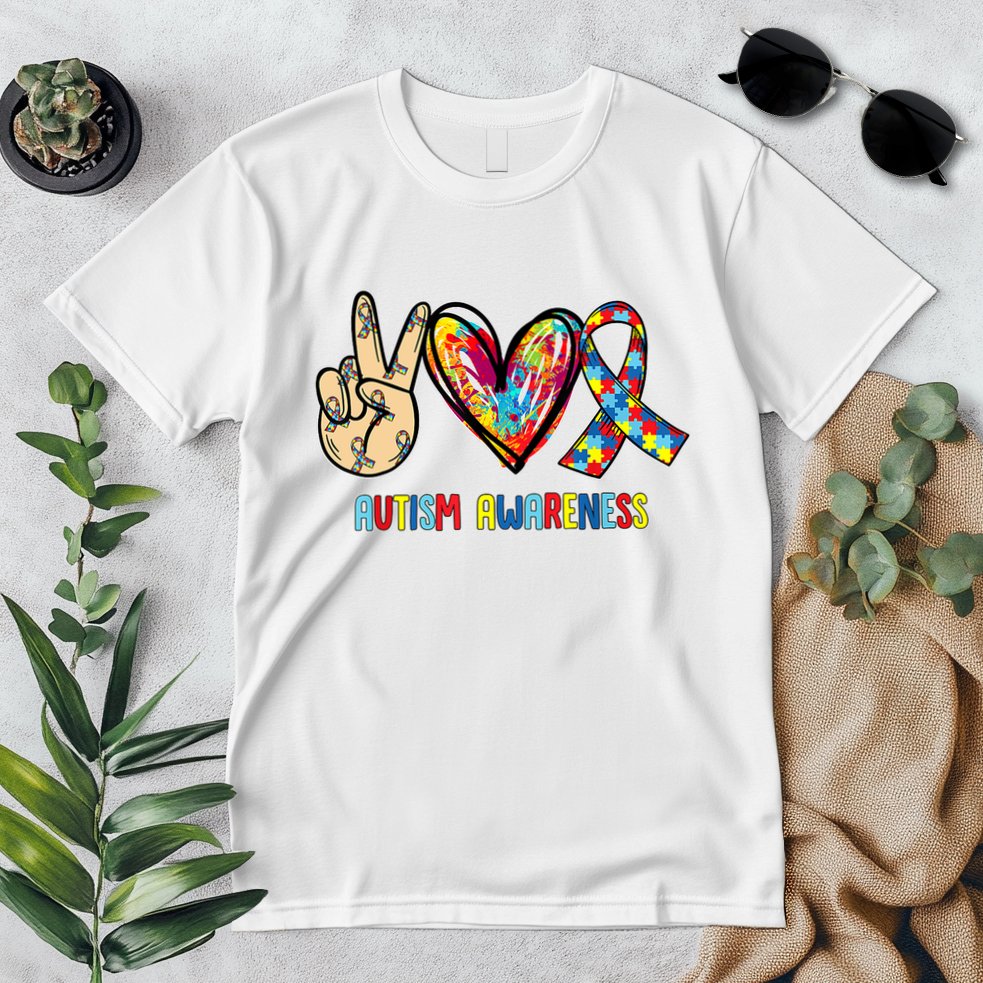 Autism Awareness Peace Love Autism Premium T-Shirt