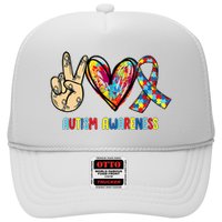Autism Awareness Peace Love Autism Trucker Hat