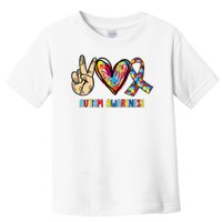 Autism Awareness Peace Love Autism Toddler T-Shirt