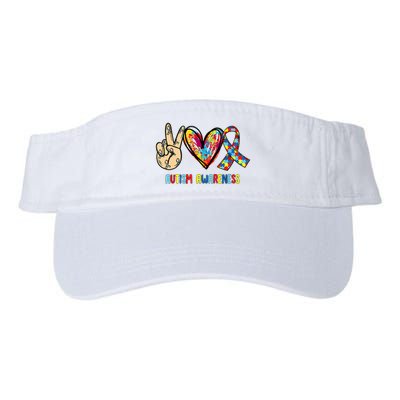 Autism Awareness Peace Love Autism Visor