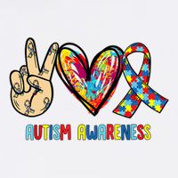 Autism Awareness Peace Love Autism Kids T-Shirt