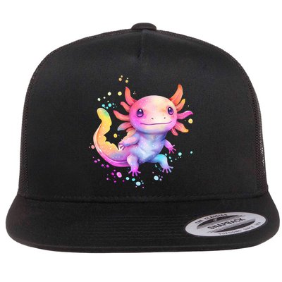Axolotl Animal Pop Art Cute Axolotl Lover 2 Flat Bill Trucker Hat