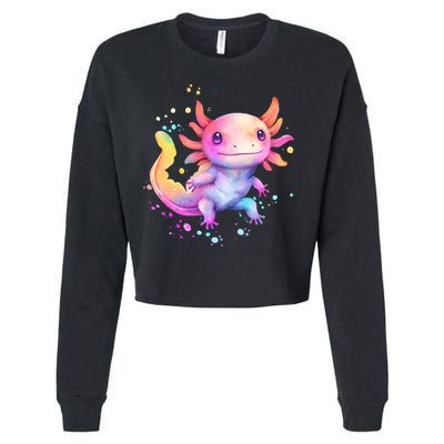 Axolotl Animal Pop Art Cute Axolotl Lover 2 Cropped Pullover Crew