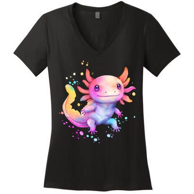 Axolotl Animal Pop Art Cute Axolotl Lover 2 Women's V-Neck T-Shirt