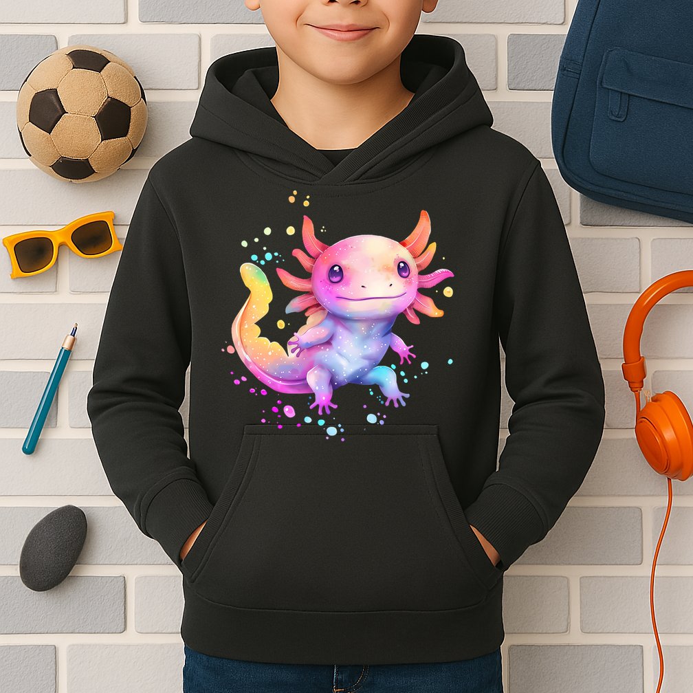 Axolotl Animal Pop Art Cute Axolotl Lover 2 Kids Hoodie
