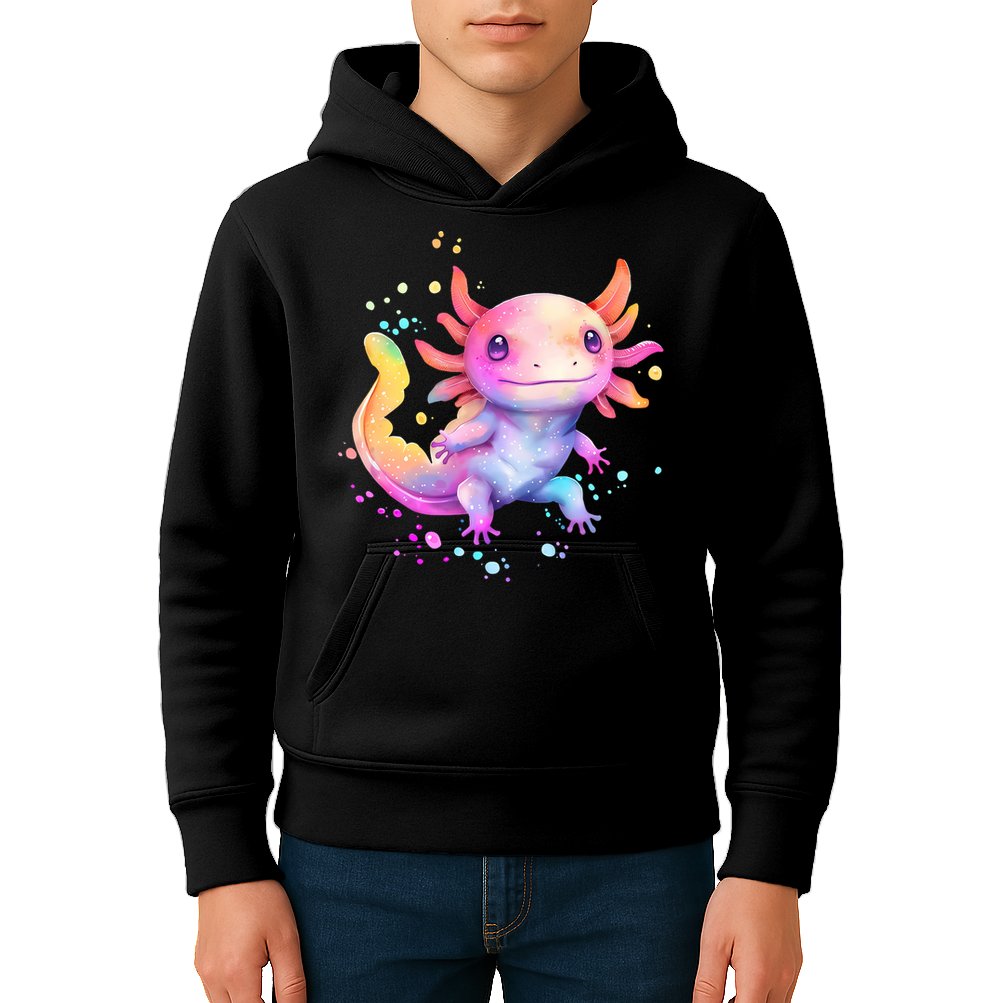 Axolotl Animal Pop Art Cute Axolotl Lover 2 Kids Hoodie