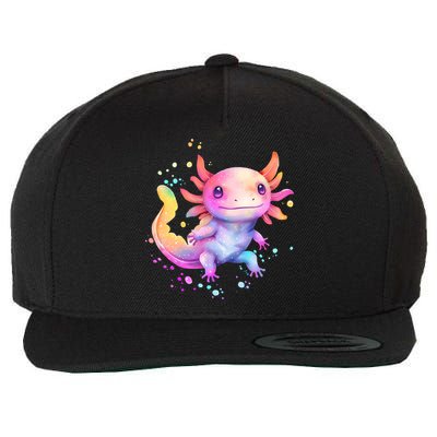 Axolotl Animal Pop Art Cute Axolotl Lover 2 Wool Snapback Cap