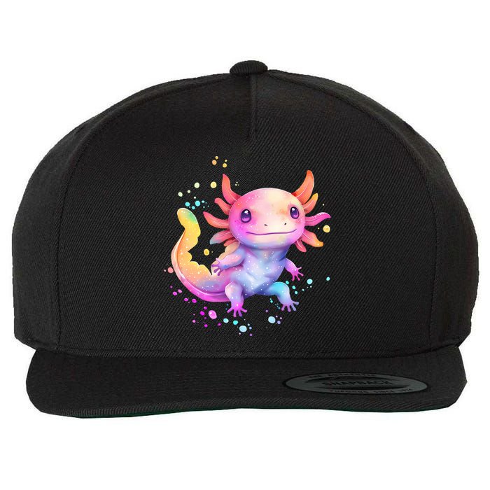 Axolotl Animal Pop Art Cute Axolotl Lover 2 Wool Snapback Cap
