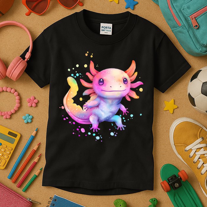 Axolotl Animal Pop Art Cute Axolotl Lover 2 Kids T-Shirt