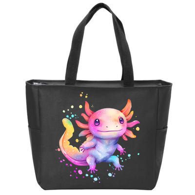 Axolotl Animal Pop Art Cute Axolotl Lover 2 Zip Tote Bag