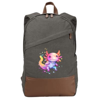 Axolotl Animal Pop Art Cute Axolotl Lover 2 Cotton Canvas Backpack