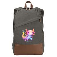 Axolotl Animal Pop Art Cute Axolotl Lover 2 Cotton Canvas Backpack