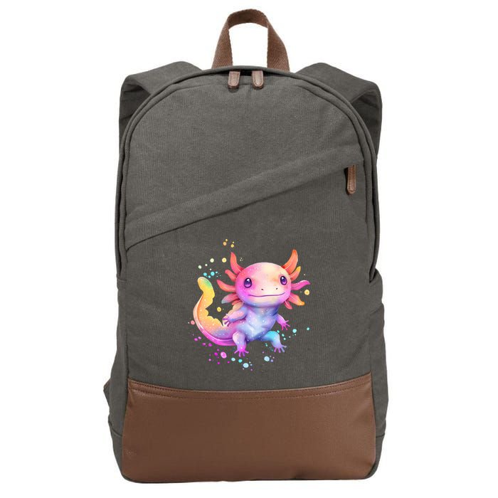 Axolotl Animal Pop Art Cute Axolotl Lover 2 Cotton Canvas Backpack
