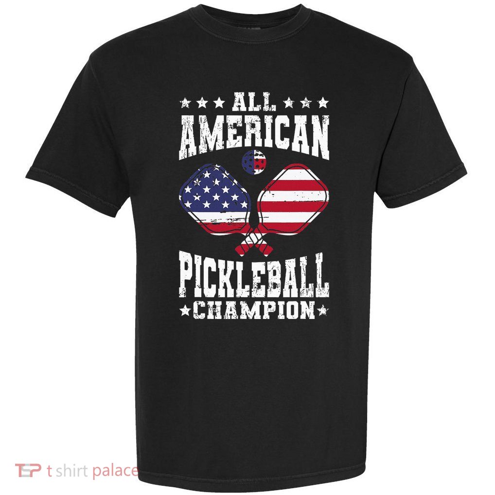 All American Pickleball Champion Patriotic Paddleball Garment-Dyed Heavyweight T-Shirt