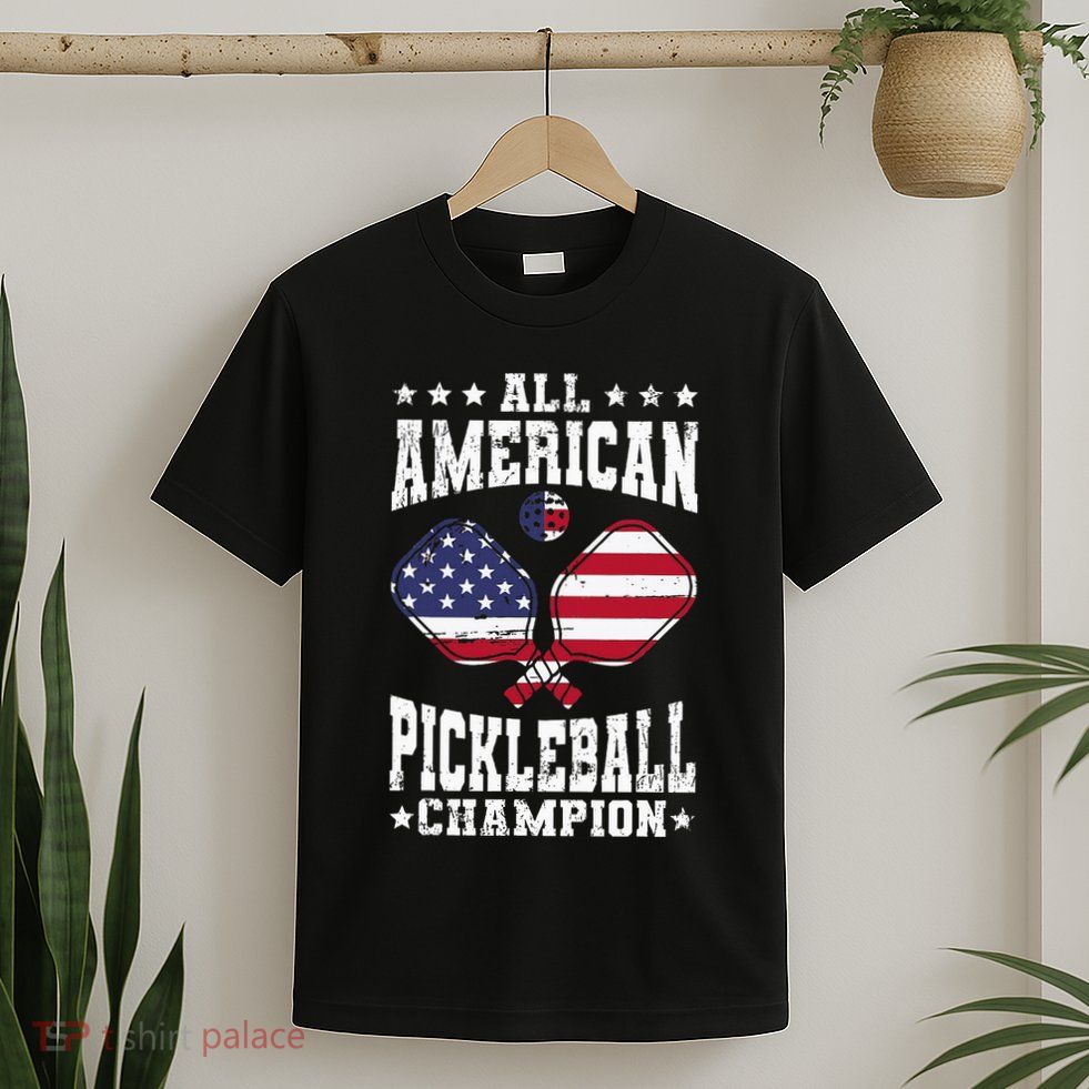 All American Pickleball Champion Patriotic Paddleball T-Shirt