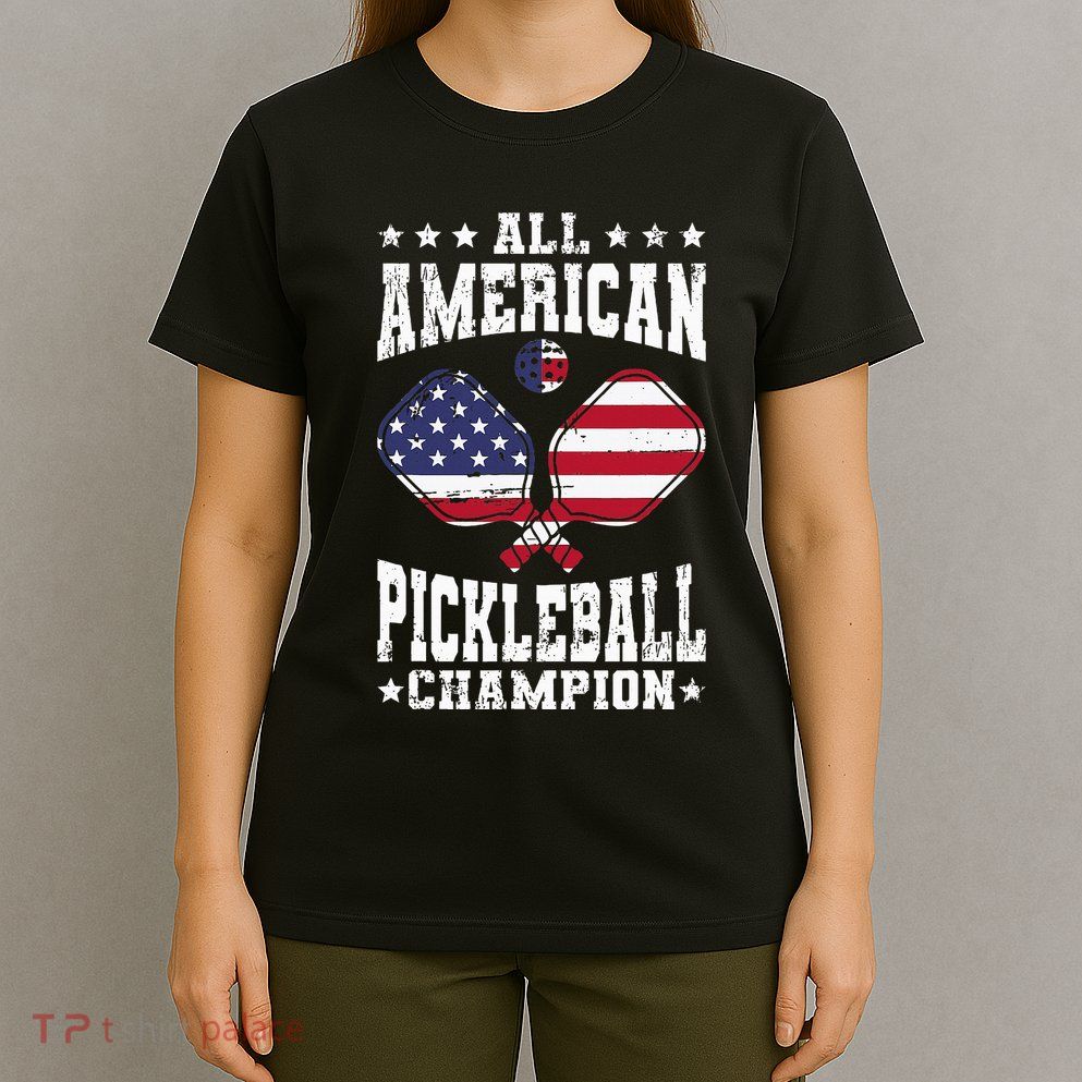 All American Pickleball Champion Patriotic Paddleball T-Shirt