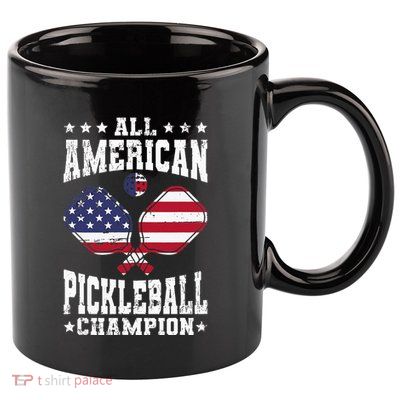 All American Pickleball Champion Patriotic Paddleball 11oz C Handle Ceramic Mug