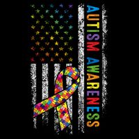 Autism Awareness Puzzle Ribbon Usa Flag Cooling Performance Crew T-Shirt