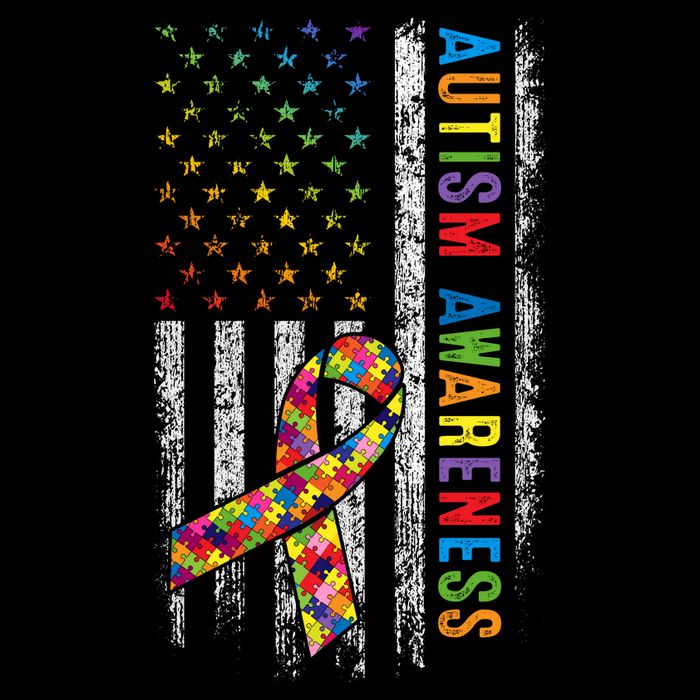 Autism Awareness Puzzle Ribbon Usa Flag Cooling Performance Crew T-Shirt