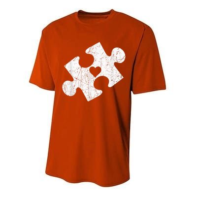 Autism Awareness Puzzle Piece Heart Autistic Performance Sprint T-Shirt