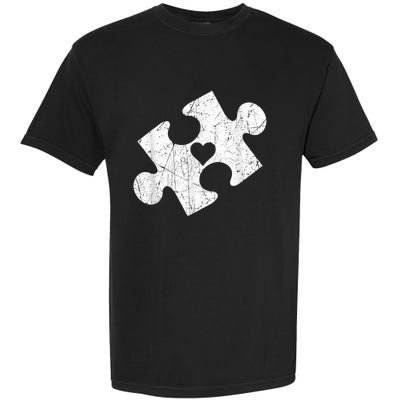 Autism Awareness Puzzle Piece Heart Autistic Garment-Dyed Heavyweight T-Shirt