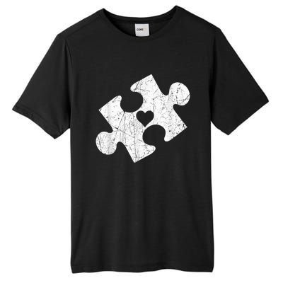 Autism Awareness Puzzle Piece Heart Autistic Tall Fusion ChromaSoft Performance T-Shirt