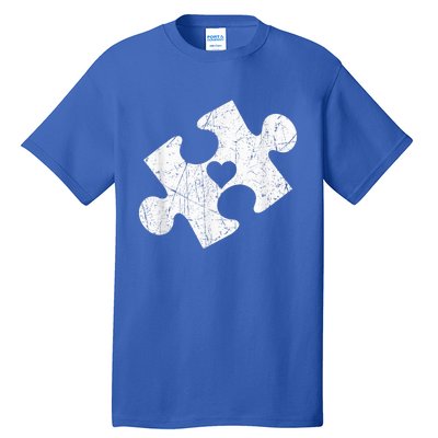 Autism Awareness Puzzle Piece Heart Autistic Tall T-Shirt