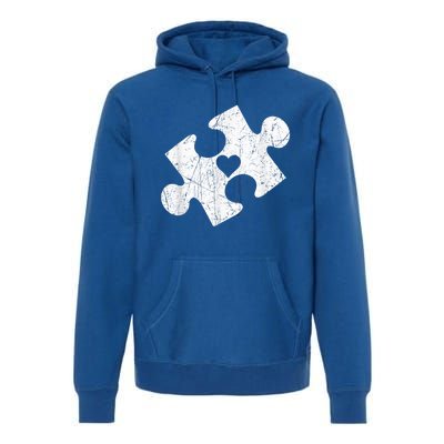 Autism Awareness Puzzle Piece Heart Autistic Premium Hoodie