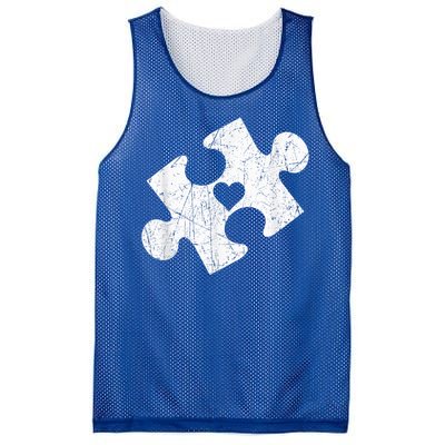 Autism Awareness Puzzle Piece Heart Autistic Mesh Reversible Basketball Jersey Tank