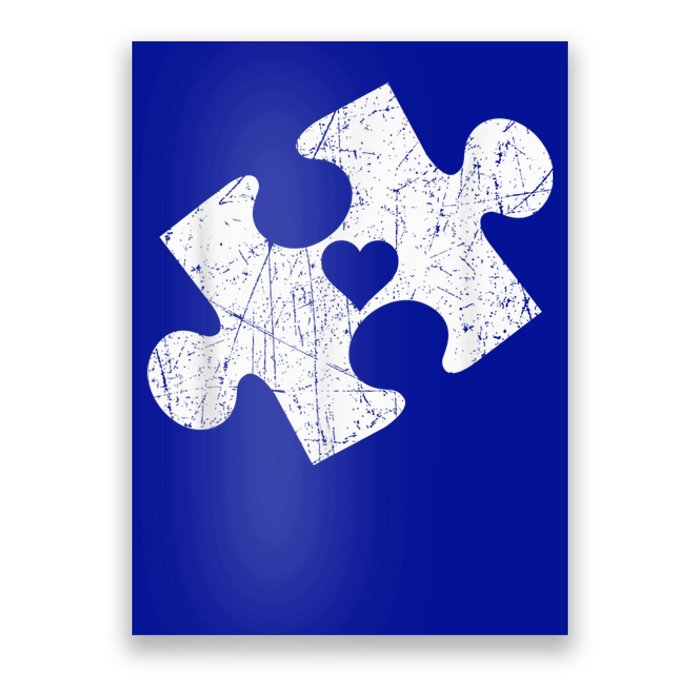 Autism Awareness Puzzle Piece Heart Autistic Poster