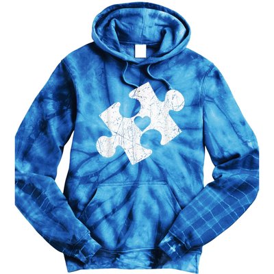 Autism Awareness Puzzle Piece Heart Autistic Tie Dye Hoodie