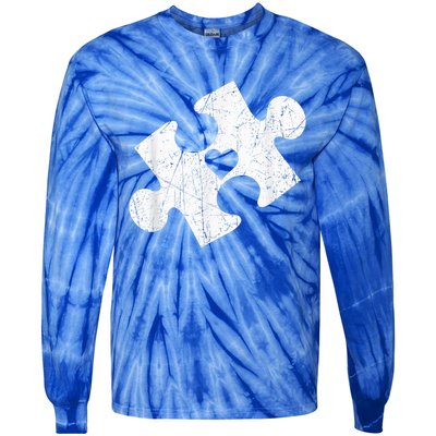 Autism Awareness Puzzle Piece Heart Autistic Tie-Dye Long Sleeve Shirt