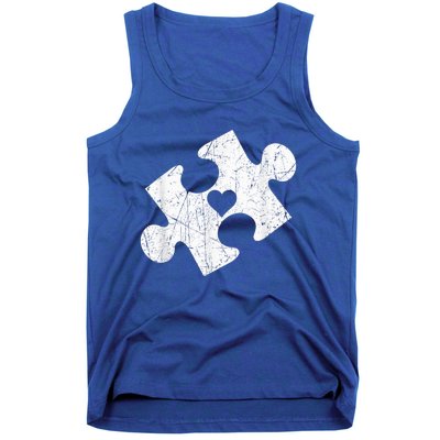 Autism Awareness Puzzle Piece Heart Autistic Tank Top