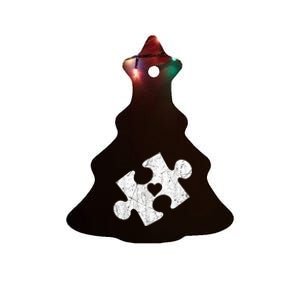 Autism Awareness Puzzle Piece Heart Autistic Ceramic Tree Ornament