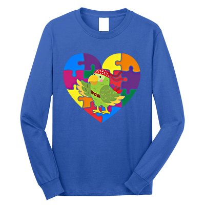 Autism Awareness Parrot Heart ValentineS Day Puzzle Piece Great Gift Long Sleeve Shirt