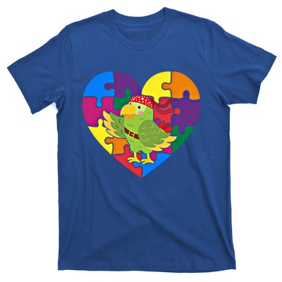 Autism Awareness Parrot Heart ValentineS Day Puzzle Piece Great Gift T-Shirt