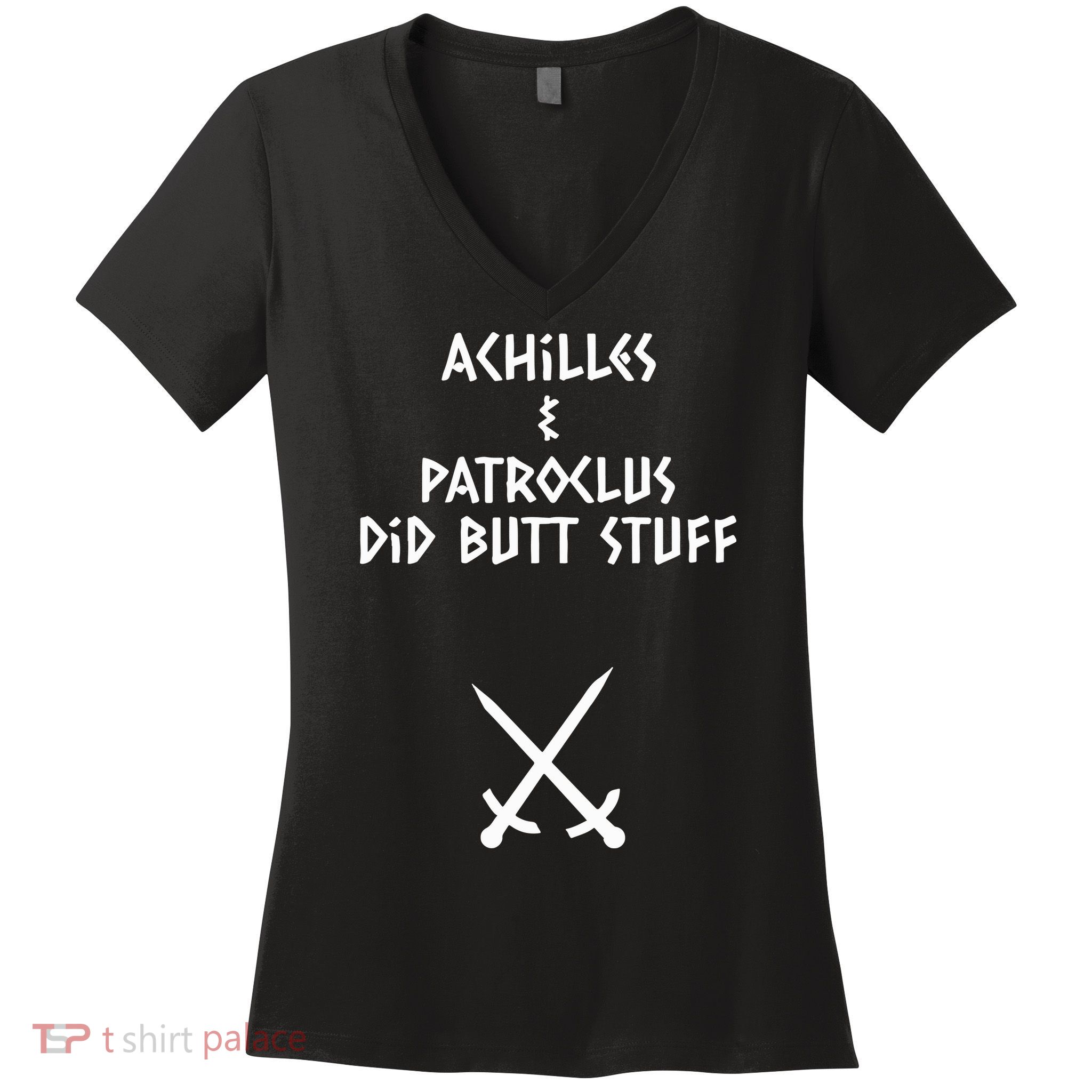 Achilles And Patroclus Did Butt Stuff Women's V-Neck T-Shirt