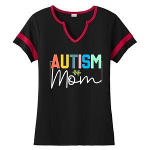 Autism Awareness Proud Autism Mom Cute Gift Ladies Halftime Notch Neck Tee