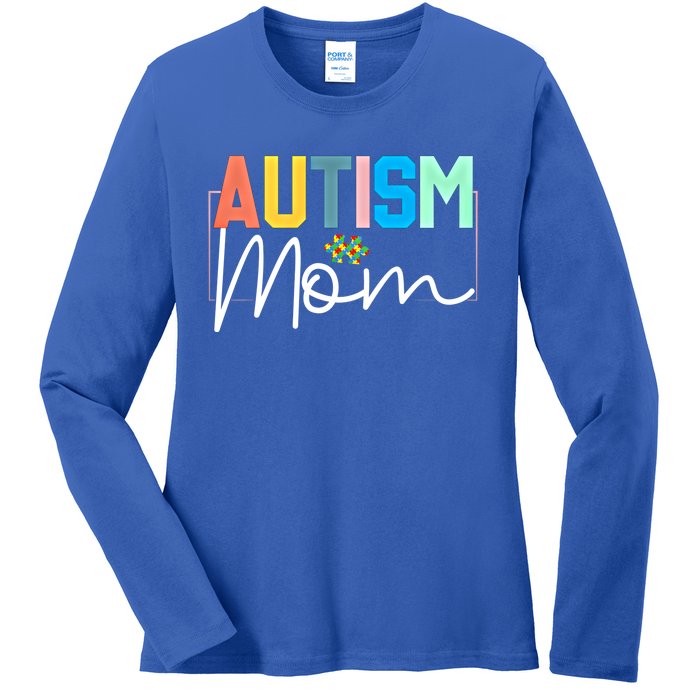 Autism Awareness Proud Autism Mom Cute Gift Ladies Long Sleeve Shirt