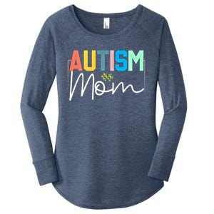 Autism Awareness Proud Autism Mom Cute Gift Women's Perfect Tri Tunic Long Sleeve Shirt