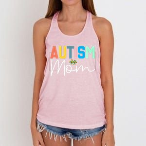 Autism Awareness Proud Autism Mom Cute Gift Women's Knotted Racerback Tank