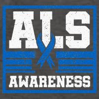 ALS Awareness Patient Support Blue Ribbon Recovery Vector Backpack