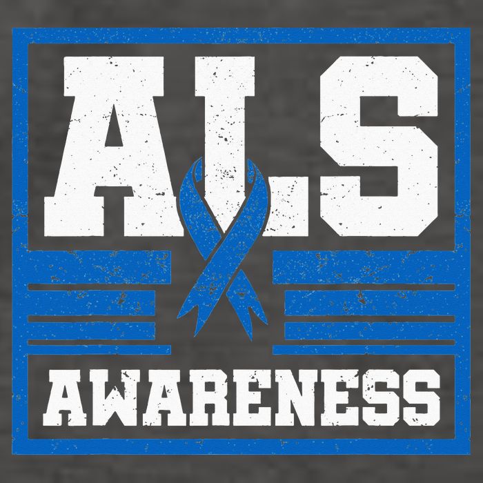ALS Awareness Patient Support Blue Ribbon Recovery Vector Backpack